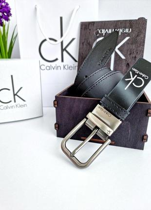 Шкіряний ремінь calvin klein келвін кляйн 3,5 см, ремені з логотипом, брендові ремені7 фото