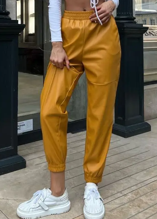 Брюки , штаны - джоггеры женские матовая экокожа 3 цвета 2plgu1463-496sве