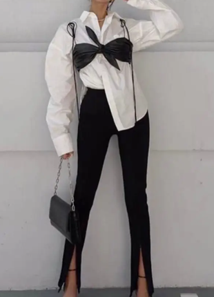 Брюки с разрезом высокая посадка  rin4961-hd-3788-pве