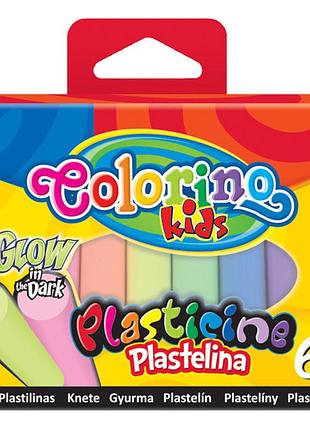 Пластилін "colorino" 6 кол. 42680ptr glow, шт