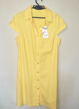 Стильне, якісне плаття сорочка, льон, р. наш 48-501 фото