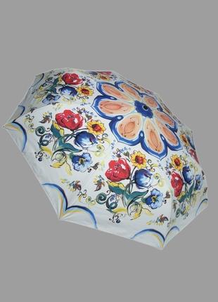 Жіноча стильна парасолька автомат квітка, брендові парасольки, жіночі парасольки, парасольки, парасолька2 фото