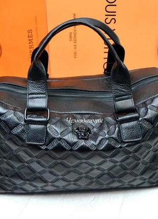 Брендовая дорожная сумка versace версаче,кожаные сумки унисекс, дорожные сумки