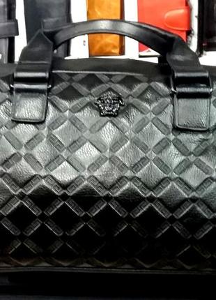 Брендовая дорожная сумка versace версаче,кожаные сумки унисекс, дорожные сумки4 фото