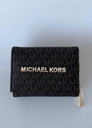 Жіночий мінігаманець michael kors майкл корс чорний, гаманці шкіра, брендовий гаманець, гаманець на кнопці