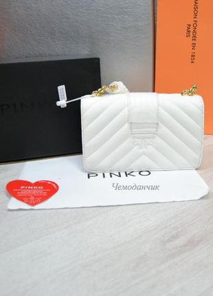 Жіноча сумка pinko пінко крос боді mini біла, жіночі сумки, стильні сумки, cross body3 фото