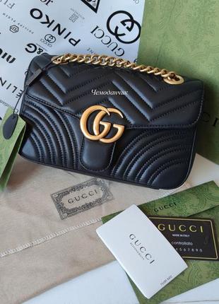Женская сумка gucci гуччи черная мини, сумки кросс боди, брендовая сумка, сумка с логотипом, сумка кожаная4 фото