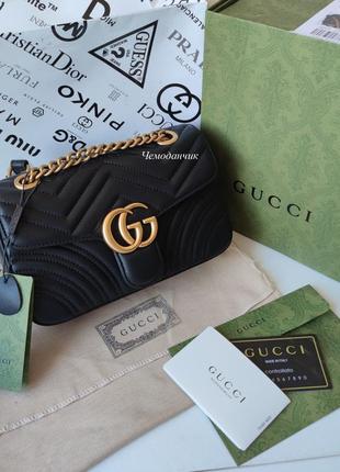 Женская сумка gucci гуччи черная мини, сумки кросс боди, брендовая сумка, сумка с логотипом, сумка кожаная2 фото