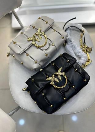 Женская кожаная сумка pinko love bag, сумка пинко кросс боди в расцветках, сумка пинко через плечо
