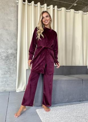 Женский домашний комплект 3в1 пижама7 фото