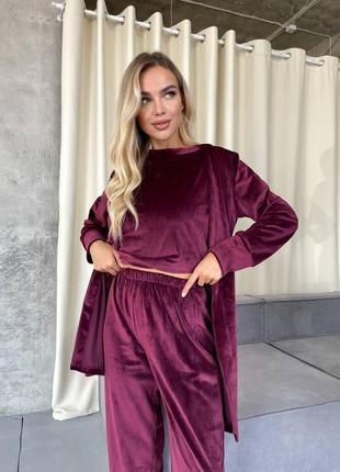 Женский домашний комплект 3в1 пижама5 фото