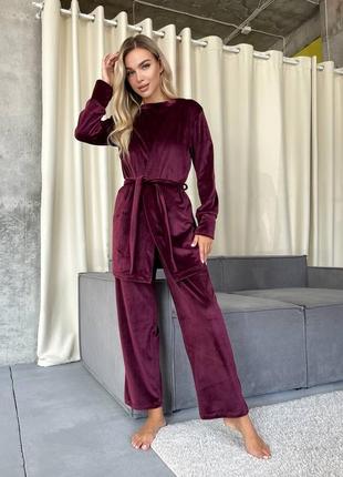 Женский домашний комплект 3в1 пижама3 фото