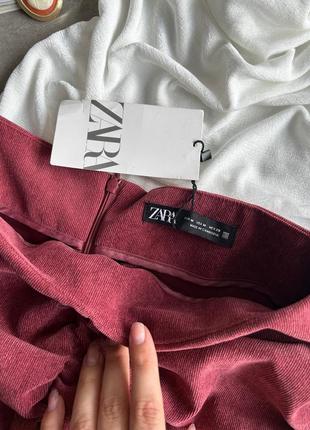 Вельветовая юбочка от zara, короткая юбка со сборками, юбочка, вельвет6 фото