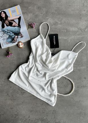 Удлиненный топ на бретельках от prettylittlething, блузка, майка, топ