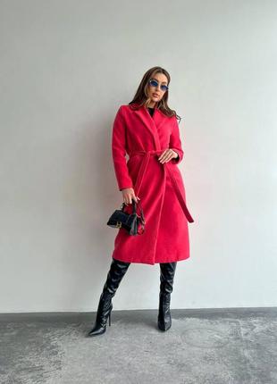 Женское кашемировое пальто свободного кроя оверсайз на подкладке.5 фото