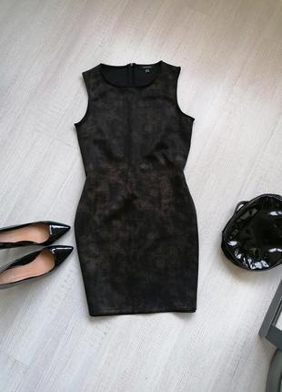 👜чорне плаття футляр з золотим принтом👜маленьке чорне плаття