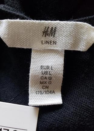 Льняная 100 % лен черная базовая футболка h&amp;m1 фото