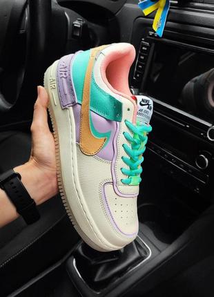 Женские кроссовки nike air force 1 shadow цветные2 фото