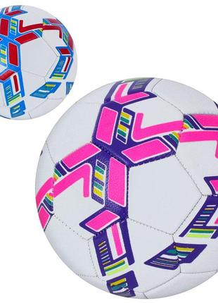 М'яч футбольний ms 3689 (12шт) розмір4, пу, 340-360г, ламінований, 2кольори, в пакеті