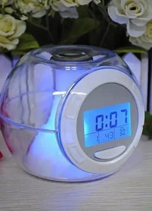 Годинник c підсвічуванням changing light alarm clock6 фото