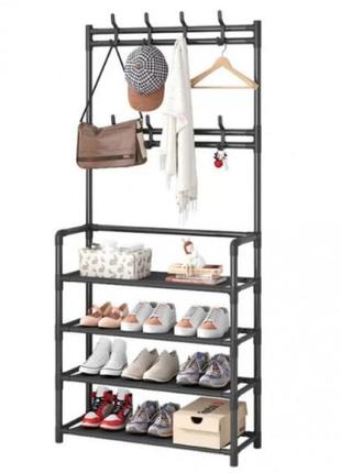 Напольная вешалка для одежды с подставкой для обуви new simple floor clothes rack (60х29.5х151 см)1 фото