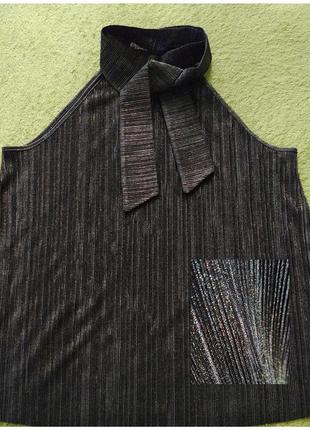 Шикарна блуза безрукавка плісерована вільного крою2 фото