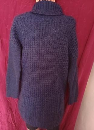 Платье -туника тёплая свитер кофточка под горло вязаный шерстяной брендовый8 фото