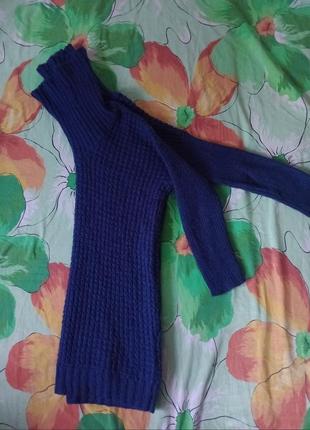 Платье -туника тёплая свитер кофточка под горло вязаный шерстяной брендовый7 фото