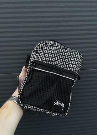 Месенджер stussy, барсетка стусі з рефлективною вставкою, сумка через плече чоловіча/підлітокова/мужская барсетка