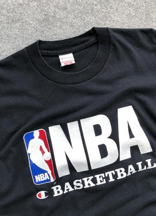 Винтажная футболка champion nba basketball printed vintage 90's t-shirt black2 фото