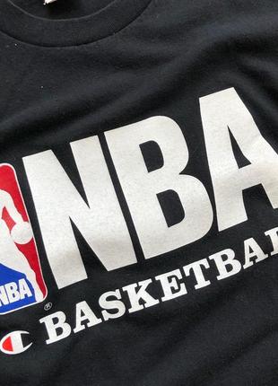 Винтажная футболка champion nba basketball printed vintage 90's t-shirt black4 фото