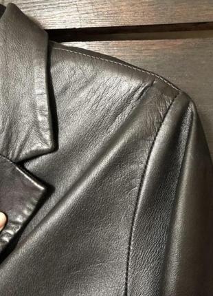 Кожаный модный плащ тренч пальто 48 р с нюансом10 фото