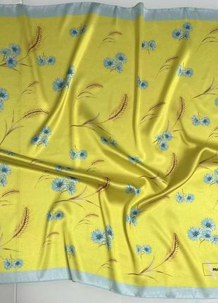Женский платок желто-голубой "з україною в сердці", платок женский, национальная символика, патриотический2 фото