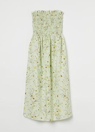 Нежное цветочное платье-бандо.h &amp; m.(c-m).4 фото