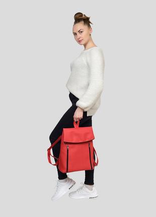 Женский красный рюкзак для учебы4 фото