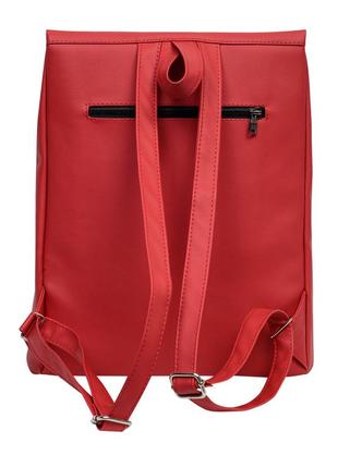 Женский красный рюкзак для учебы6 фото