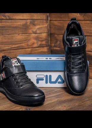 Кожаные мужские зимние ботинки fila, зимние кеды2 фото