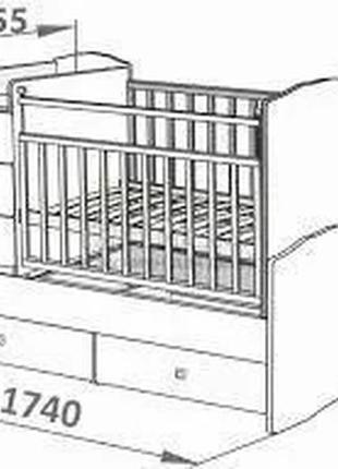 Кроватка - трансформер (для новорождённого, подростка, тумба + пеленатор, письменный стол). бук + дсп.5 фото