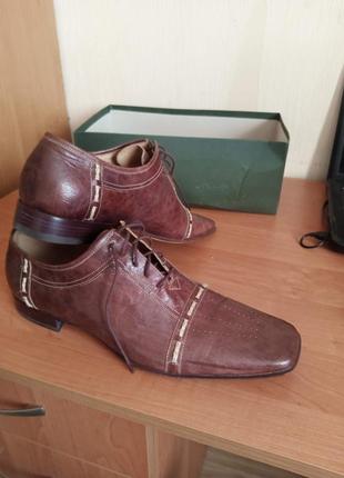 Туфлі шкіряні gino rossi коричневі, розмір 451 фото