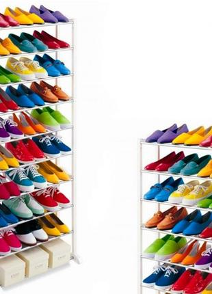 Органайзер полиця для взуття на 30 пар, 10 полиць amazing shoe rack8 фото