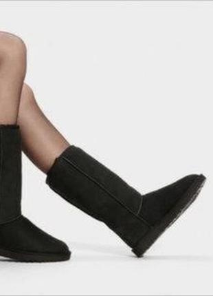 Шикарные мегатеплые кожаные сапоги угги ugg /натуральный мех+ кожа