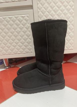 Шикарные мегатеплые кожаные сапоги угги ugg /натуральный мех+ кожа6 фото