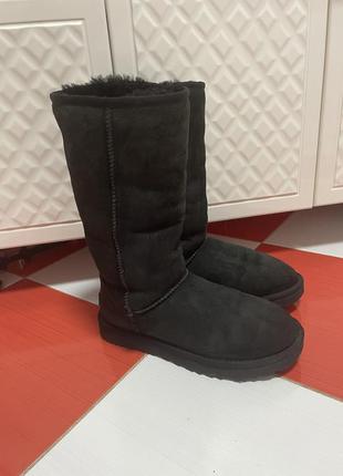 Шикарные мегатеплые кожаные сапоги угги ugg /натуральный мех+ кожа7 фото