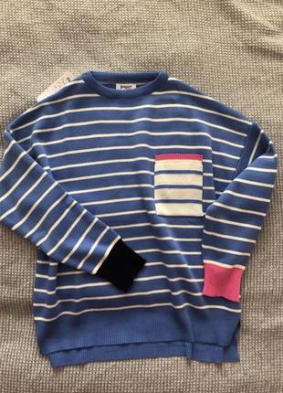 Сверт кофта джемпер смужка акрил шерсть onesize