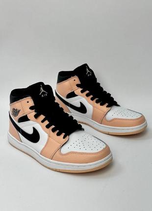 Женские кроссовки nike air jordan 1 mid (peach)#найк