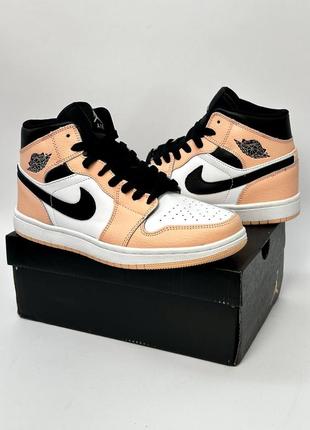 Женские кроссовки nike air jordan 1 mid (peach)#найк7 фото