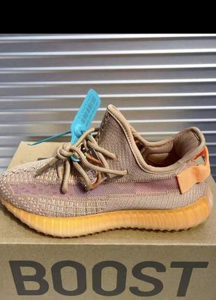 Шикарні бежеві кросівки yeezy 350 лімітований колір1 фото