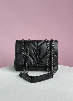Женская сумка ив сен лоран черная yves saint laurent puff mini total black