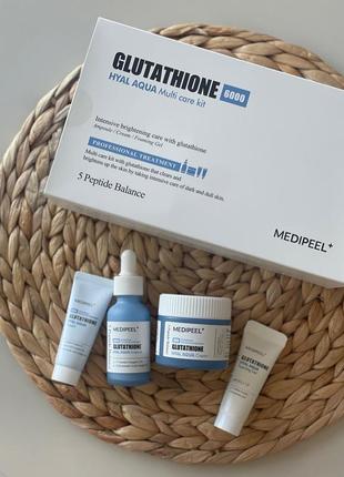 Зволожуючий набір з глутатіоном glutathione hyal aqua multi care kit set2 фото