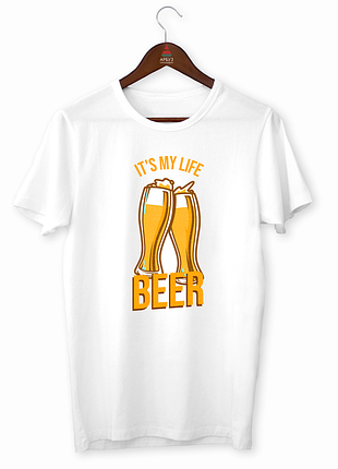 Футболка з оригінальним принтом "beer it's my life. пиво це моє життя" push it